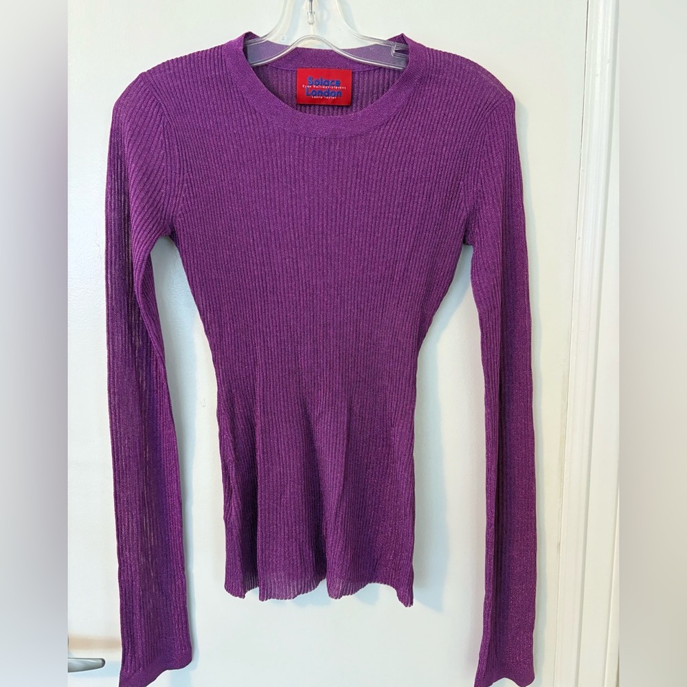Solace London Violet Lurex Long Sleeve knit